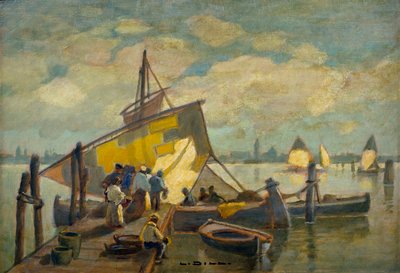 Arrival of the Fishing Boat by Ludwig Dill